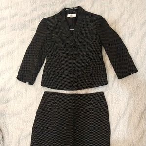 Size 4 black with white polka dot suit